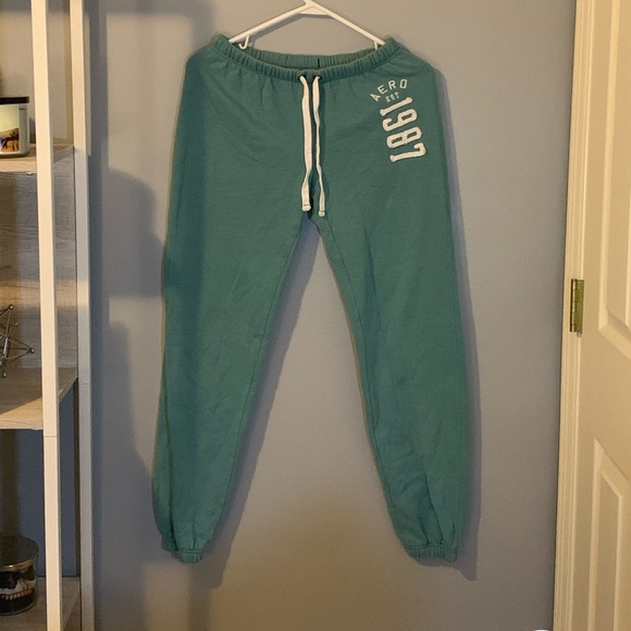 aero aqua colored sweatpants size medium - Picture 2 of 3